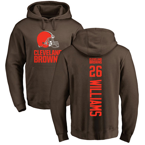 Men Cleveland Browns Greedy Williams Brown Jersey #26 NFL Football Backer Pullover Hoodie Sweatshirt->cleveland browns->NFL Jersey